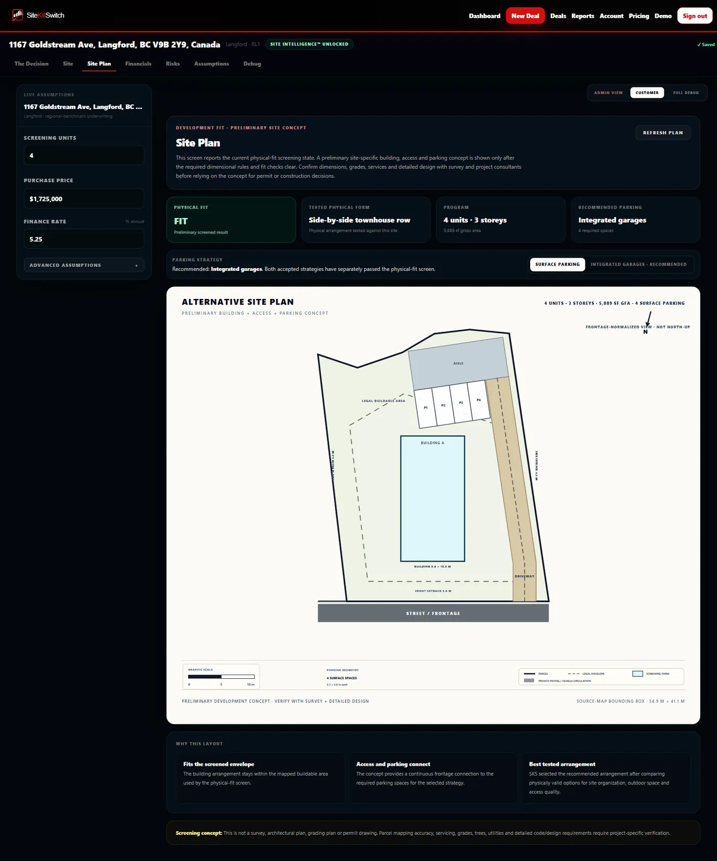 Surface parking site plan